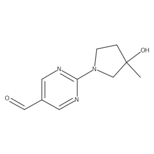 2-(3-Hydroxy-3-methylpyrrolidin-1-yl)pyrimidine-5-carbaldehyde结构式