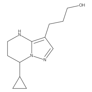 3-{7-cyclopropyl-4H,5H,6H,7H-pyrazolo[1,5-a]pyrimidin-3-yl}propan-1-ol结构式