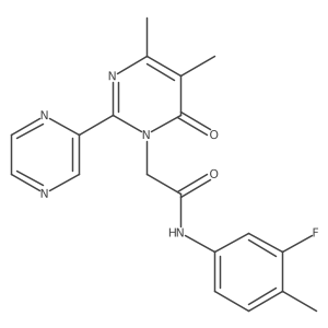 2-[4,5-dimethyl-6-oxo-2-(pyrazin-2-yl)-1,6-dihydropyrimidin-1-yl]-N-(3-fluoro-4-methylphenyl)acetamide Structure
