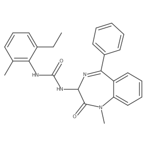 1-(2-ethyl-6-methylphenyl)-3-(1-methyl-2-oxo-5-phenyl-2,3-dihydro-1H-1,4-benzodiazepin-3-yl)urea Structure