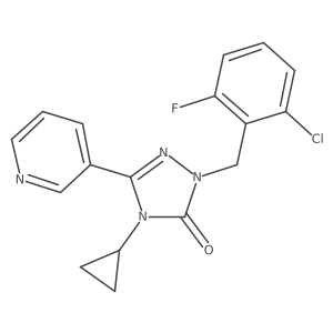 1-(2-chloro-6-fluorobenzyl)-4-cyclopropyl-3-(pyridin-3-yl)-1H-1,2,4-triazol-5(4H)-one结构式