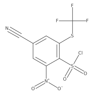4-Cyano-2-nitro-6-(trifluoromethylthio)benzenesulfonyl chloride结构式
