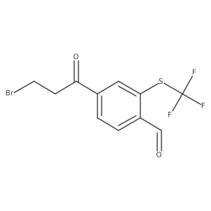 4-(3-Bromopropanoyl)-2-((trifluoromethyl)thio)benzaldehyde结构式