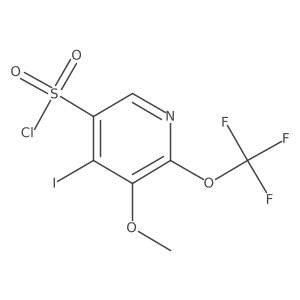 4-Iodo-3-methoxy-2-(trifluoromethoxy)pyridine-5-sulfonyl chloride结构式