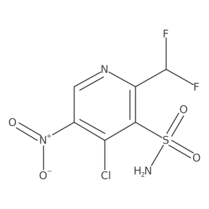 4-Chloro-2-(difluoromethyl)-5-nitropyridine-3-sulfonamide Structure