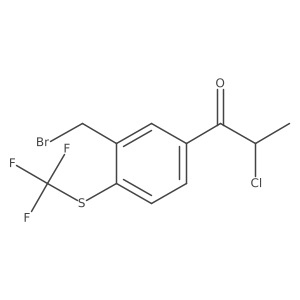 1-(3-(Bromomethyl)-4-(trifluoromethylthio)phenyl)-2-chloropropan-1-one结构式