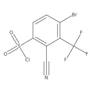 4-Bromo-2-cyano-3-(trifluoromethyl)benzenesulfonyl chloride结构式
