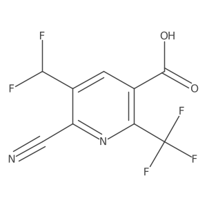 6-Cyano-5-(difluoromethyl)-2-(trifluoromethyl)nicotinic acid结构式