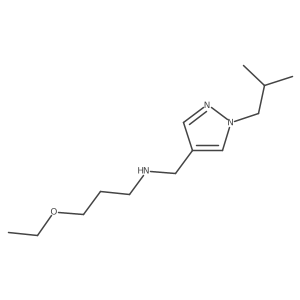 (3-ethoxypropyl)({[1-(2-methylpropyl)-1H-pyrazol-4-yl]methyl})amine结构式
