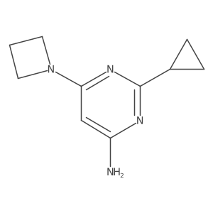 6-(Azetidin-1-yl)-2-cyclopropylpyrimidin-4-amine结构式