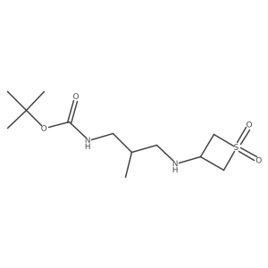 tert-Butyl (3-((1,1-dioxidothietan-3-yl)amino)-2-methylpropyl)carbamate结构式