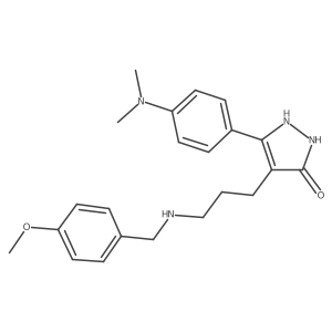 5-[4-(Dimethylamino)phenyl]-4-(3-{[(4-methoxyphenyl)methyl]amino}propyl)-1,2-dihydropyrazol-3-one Structure