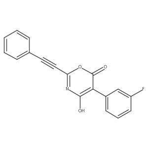 5-(3-Fluorophenyl)-4-hydroxy-2-(phenylethynyl)-6H-1,3-oxazin-6-one结构式