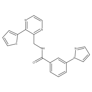 3-(1H-pyrazol-1-yl)-N-((3-(thiophen-2-yl)pyrazin-2-yl)methyl)benzamide Structure