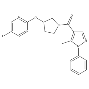 (3-((5-fluoropyrimidin-2-yl)oxy)pyrrolidin-1-yl)(5-methyl-1-phenyl-1H-pyrazol-4-yl)methanone Structure