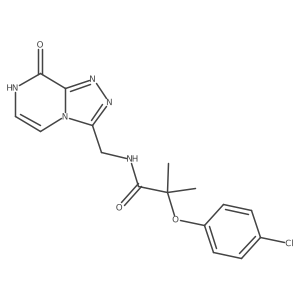 2-(4-chlorophenoxy)-N-((8-hydroxy-[1,2,4]triazolo[4,3-a]pyrazin-3-yl)methyl)-2-methylpropanamide结构式