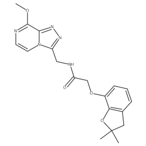 2-((2,2-dimethyl-2,3-dihydrobenzofuran-7-yl)oxy)-N-((8-methoxy-[1,2,4]triazolo[4,3-a]pyrazin-3-yl)methyl)acetamide结构式