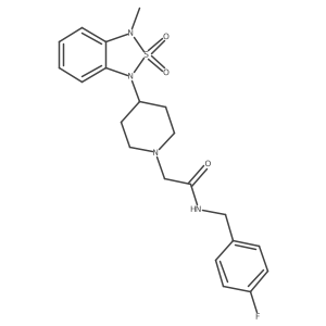 N-(4-fluorobenzyl)-2-(4-(3-methyl-2,2-dioxidobenzo[c][1,2,5]thiadiazol-1(3H)-yl)piperidin-1-yl)acetamide结构式