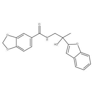 N-(2-(benzofuran-2-yl)-2-hydroxypropyl)benzo[d][1,3]dioxole-5-carboxamide Structure