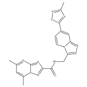 5,7-dimethyl-N-((7-(3-methyl-1,2,4-oxadiazol-5-yl)-[1,2,4]triazolo[4,3-a]pyridin-3-yl)methyl)-[1,2,4]triazolo[1,5-a]pyrimidine-2-carboxamide Structure