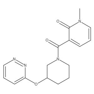 1-methyl-3-(3-(pyridazin-3-yloxy)piperidine-1-carbonyl)pyridin-2(1H)-one结构式