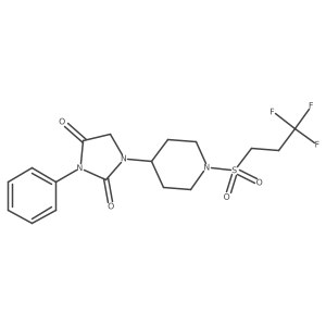 3-Phenyl-1-(1-((3,3,3-trifluoropropyl)sulfonyl)piperidin-4-yl)imidazolidine-2,4-dione Structure