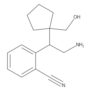 2-{2-Amino-1-[1-(hydroxymethyl)cyclopentyl]ethyl}benzonitrile Structure