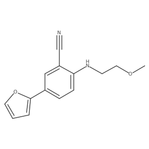 5-(Furan-2-yl)-2-[(2-methoxyethyl)amino]benzonitrile结构式