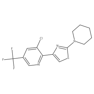 3-Chloro-2-[2-(piperidin-1-yl)-1,3-thiazol-4-yl]-5-(trifluoromethyl)pyridine结构式