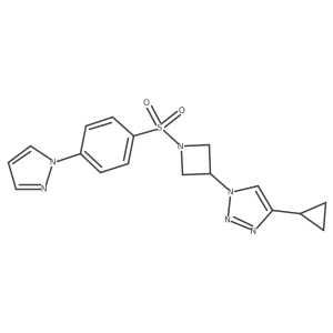 4-cyclopropyl-1-{1-[4-(1H-pyrazol-1-yl)benzenesulfonyl]azetidin-3-yl}-1H-1,2,3-triazole Structure