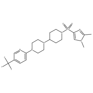 1-{1-[(1,2-dimethyl-1H-imidazol-4-yl)sulfonyl]piperidin-4-yl}-4-[5-(trifluoromethyl)pyridin-2-yl]piperazine Structure