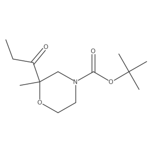 Tert-butyl 2-methyl-2-propanoylmorpholine-4-carboxylate结构式