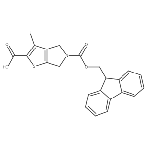 5-{[(9H-fluoren-9-yl)methoxy]carbonyl}-3-iodo-4H,5H,6H-thieno[2,3-c]pyrrole-2-carboxylic acid结构式