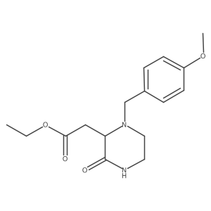 1-[(4-Methoxyphenyl)methyl]-3-oxo-2-piperazineacetic acid ethyl ester结构式