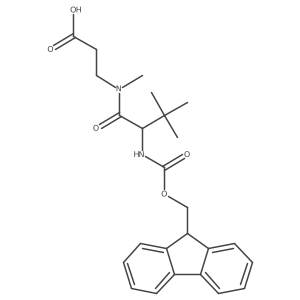 3-[(2S)-2-({[(9H-fluoren-9-yl)methoxy]carbonyl}amino)-N,3,3-trimethylbutanamido]propanoic acid结构式