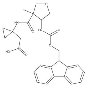 2-{1-[4-({[(9H-fluoren-9-yl)methoxy]carbonyl}amino)-3-methyloxolane-3-amido]cyclopropyl}acetic acid Structure