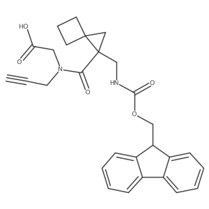 2-(1-{1-[({[(9H-fluoren-9-yl)methoxy]carbonyl}amino)methyl]spiro[2.3]hexan-1-yl}-N-(prop-2-yn-1-yl)formamido)acetic acid Structure