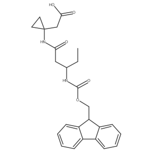 2-{1-[3-({[(9H-fluoren-9-yl)methoxy]carbonyl}amino)pentanamido]cyclopropyl}acetic acid Structure