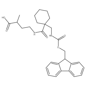 4-({1-[({[(9H-fluoren-9-yl)methoxy]carbonyl}amino)methyl]cyclohexyl}formamido)-2-methylbutanoic acid结构式