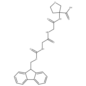 3-{2-[2-({[(9H-fluoren-9-yl)methoxy]carbonyl}amino)acetamido]acetamido}oxolane-3-carboxylic acid结构式