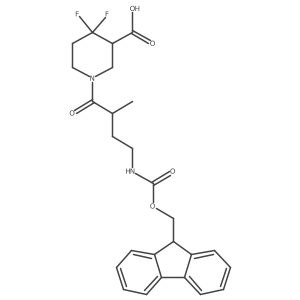 1-[4-({[(9H-fluoren-9-yl)methoxy]carbonyl}amino)-2-methylbutanoyl]-4,4-difluoropiperidine-3-carboxylic acid Structure