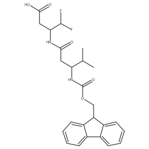 3-[3-({[(9H-fluoren-9-yl)methoxy]carbonyl}amino)-4-methylpentanamido]-4,4-difluorobutanoic acid Structure