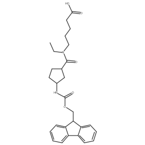 5-{N-ethyl-1-[3-({[(9H-fluoren-9-yl)methoxy]carbonyl}amino)cyclopentyl]formamido}pentanoic acid Structure