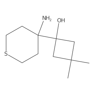 1-(4-Aminothian-4-yl)-3,3-dimethylcyclobutan-1-ol Structure