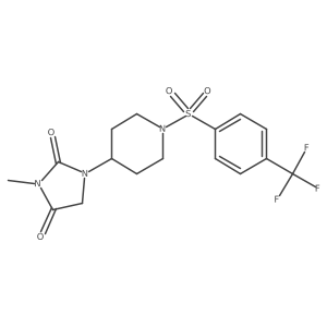 3-Methyl-1-(1-((4-(trifluoromethyl)phenyl)sulfonyl)piperidin-4-yl)imidazolidine-2,4-dione Structure