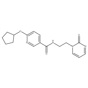 6-(cyclopentyloxy)-N-(2-(2-oxopyrimidin-1(2H)-yl)ethyl)nicotinamide结构式