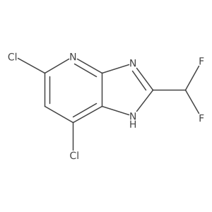 5,7-Dichloro-2-(difluoromethyl)-3H-imidazo[4,5-b]pyridine结构式