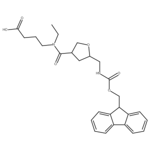 rac-4-{N-ethyl-1-[(3R,5R)-5-[({[(9H-fluoren-9-yl)methoxy]carbonyl}amino)methyl]oxolan-3-yl]formamido}butanoic acid Structure