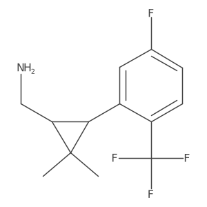 rac-[(1R,3R)-3-[5-fluoro-2-(trifluoromethyl)phenyl]-2,2-dimethylcyclopropyl]methanamine结构式