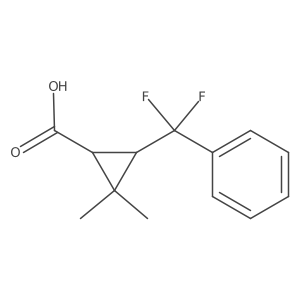 3-[Difluoro(phenyl)methyl]-2,2-dimethylcyclopropane-1-carboxylic acid结构式
